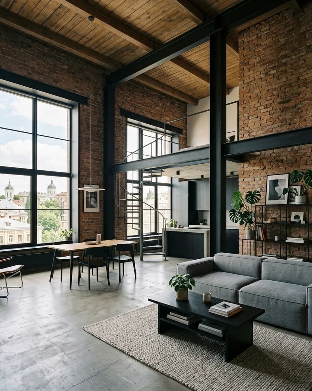 Historic High-Ceiling Loft in Podil
