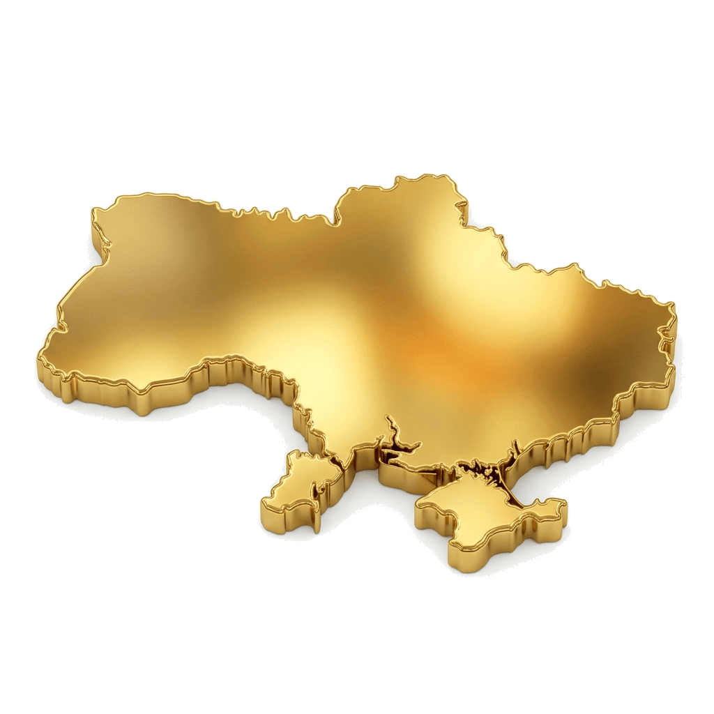 Golden Land Ukraine Real Estate Investment Gold Ingot Map